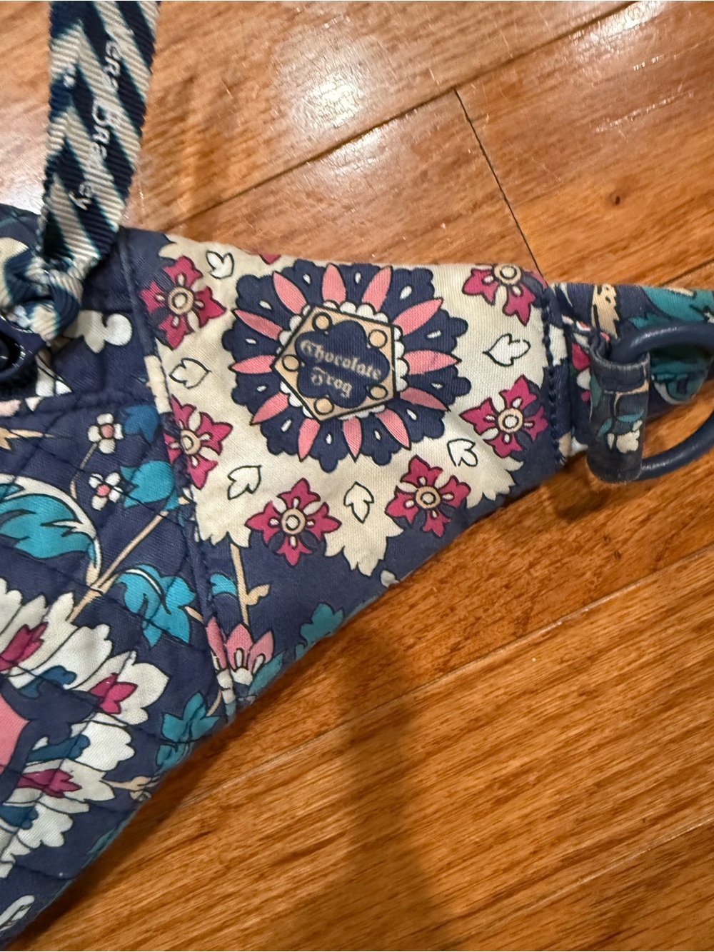 Vera Bradley Navy Floral Quilted Crossbody Sling Bag - Picture 7 of 15